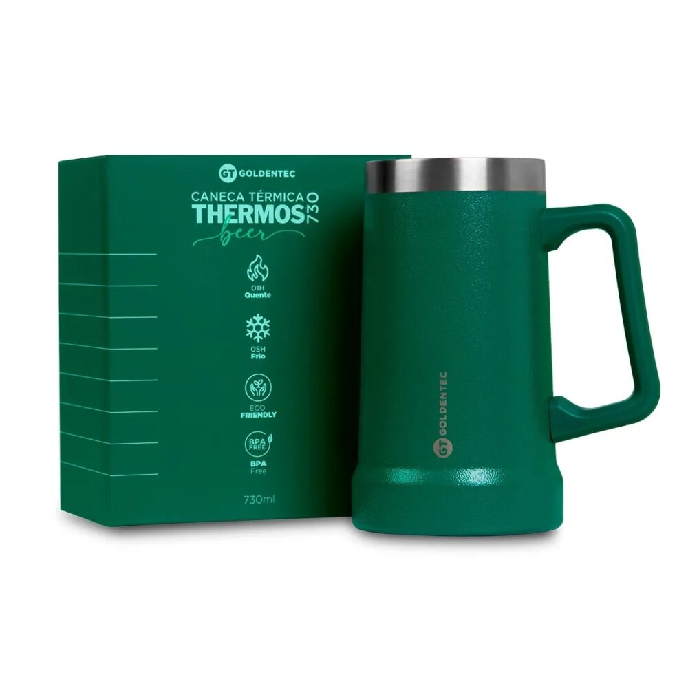 Caneca Térmica Inox 730ml Goldentec GT Beer